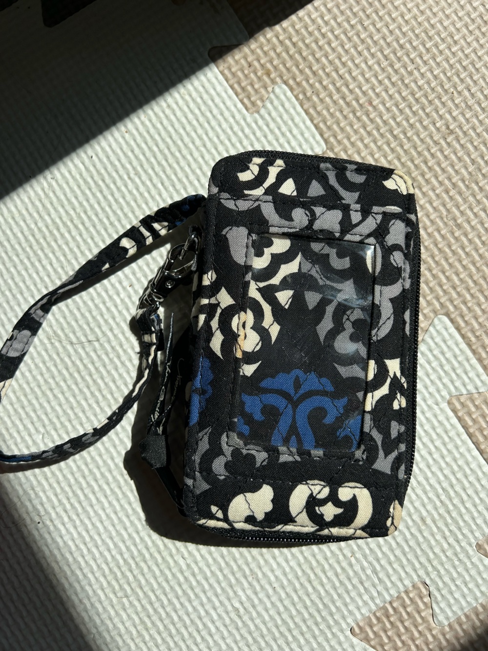 Vera Bradley Floral Wristlet Phone Wallet - Black, Blue, Cream
